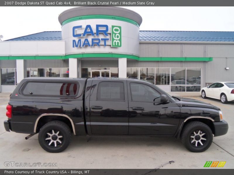 Brilliant Black Crystal Pearl / Medium Slate Gray 2007 Dodge Dakota ST Quad Cab 4x4