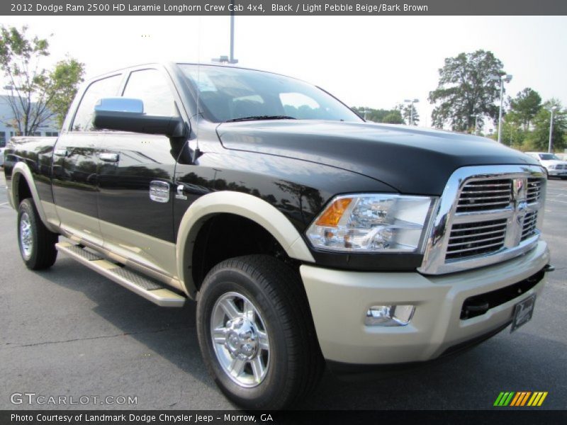 Black / Light Pebble Beige/Bark Brown 2012 Dodge Ram 2500 HD Laramie Longhorn Crew Cab 4x4