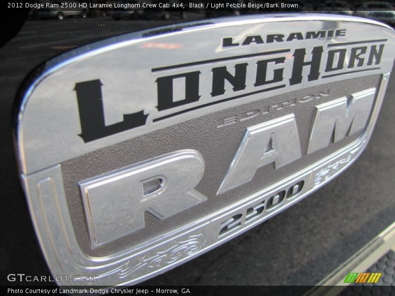 Black / Light Pebble Beige/Bark Brown 2012 Dodge Ram 2500 HD Laramie Longhorn Crew Cab 4x4