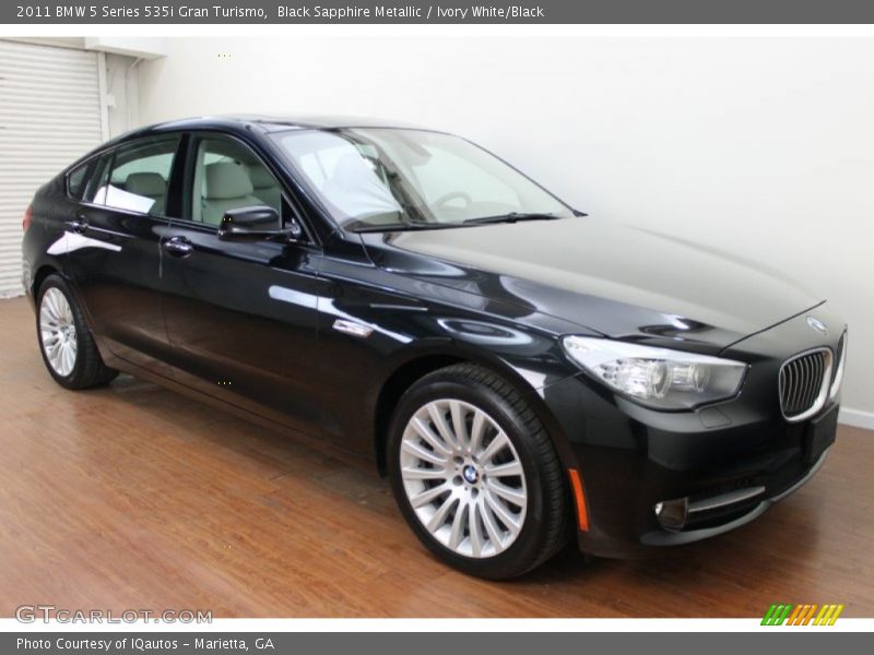 Black Sapphire Metallic / Ivory White/Black 2011 BMW 5 Series 535i Gran Turismo