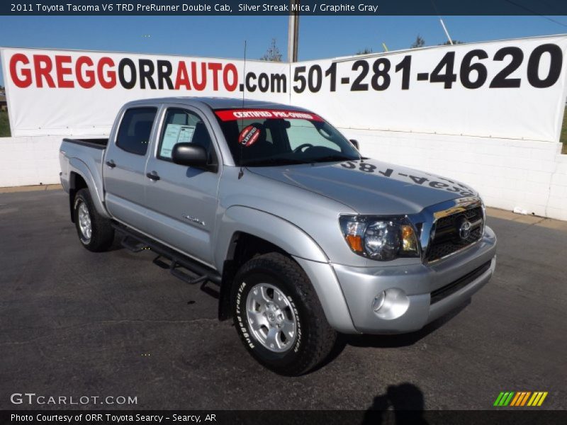 Silver Streak Mica / Graphite Gray 2011 Toyota Tacoma V6 TRD PreRunner Double Cab