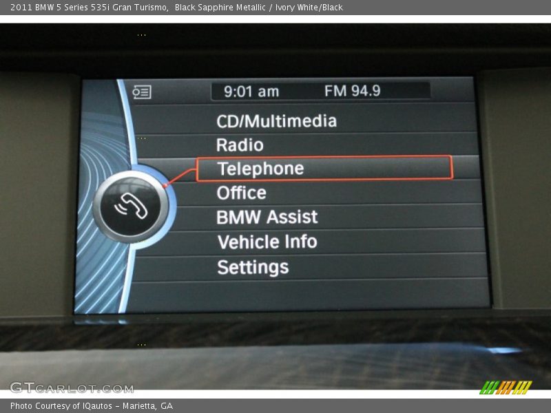 Black Sapphire Metallic / Ivory White/Black 2011 BMW 5 Series 535i Gran Turismo