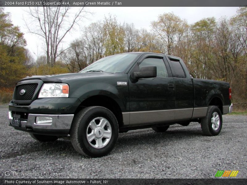 Aspen Green Metallic / Tan 2004 Ford F150 XLT SuperCab 4x4