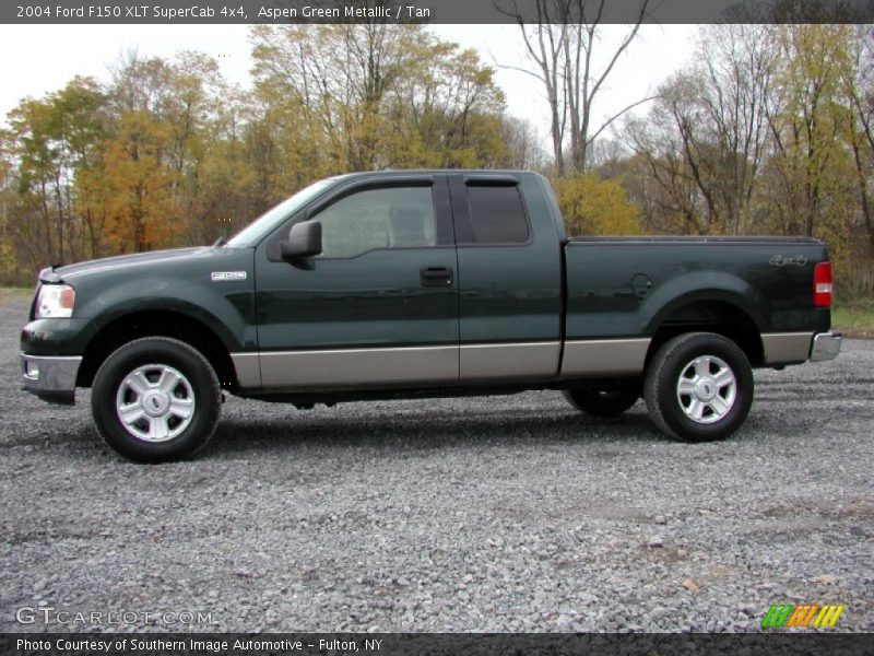 Aspen Green Metallic / Tan 2004 Ford F150 XLT SuperCab 4x4