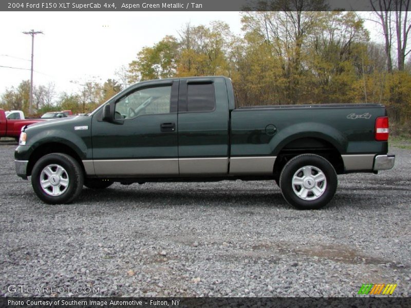 Aspen Green Metallic / Tan 2004 Ford F150 XLT SuperCab 4x4