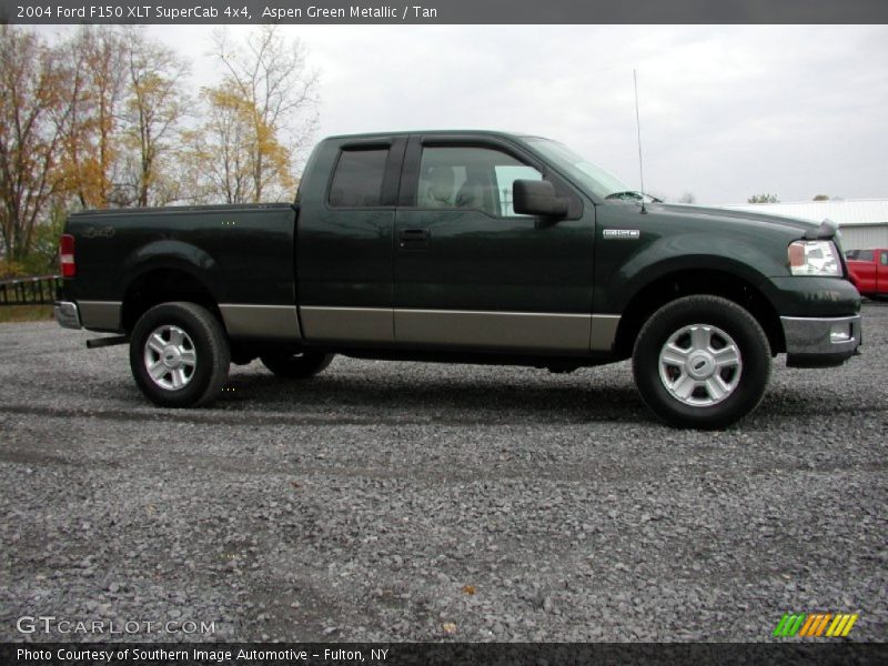 Aspen Green Metallic / Tan 2004 Ford F150 XLT SuperCab 4x4