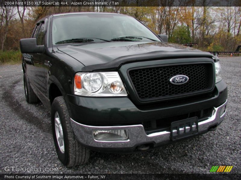 Aspen Green Metallic / Tan 2004 Ford F150 XLT SuperCab 4x4