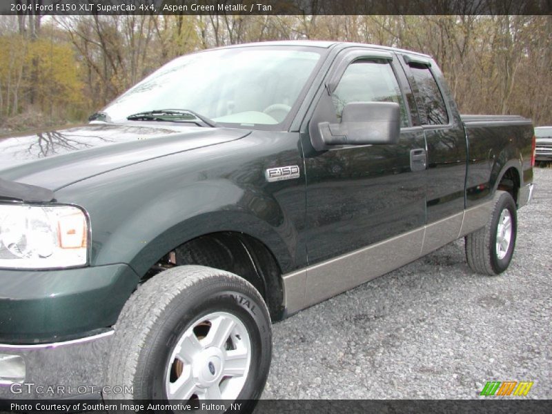 Aspen Green Metallic / Tan 2004 Ford F150 XLT SuperCab 4x4