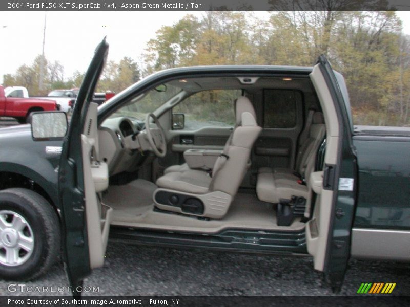 Aspen Green Metallic / Tan 2004 Ford F150 XLT SuperCab 4x4