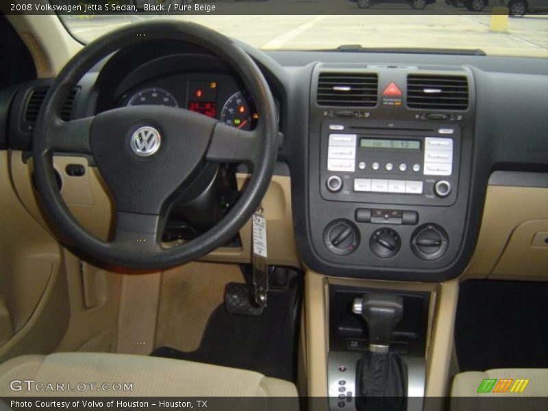 Black / Pure Beige 2008 Volkswagen Jetta S Sedan