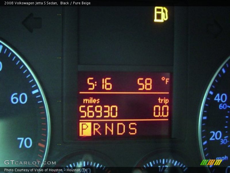 Black / Pure Beige 2008 Volkswagen Jetta S Sedan