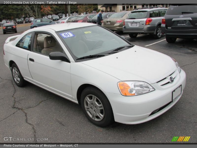 Taffeta White / Beige 2001 Honda Civic LX Coupe