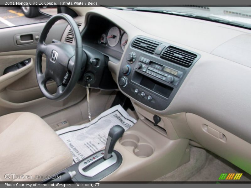 Taffeta White / Beige 2001 Honda Civic LX Coupe