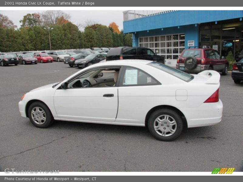 Taffeta White / Beige 2001 Honda Civic LX Coupe