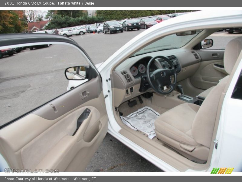 Taffeta White / Beige 2001 Honda Civic LX Coupe