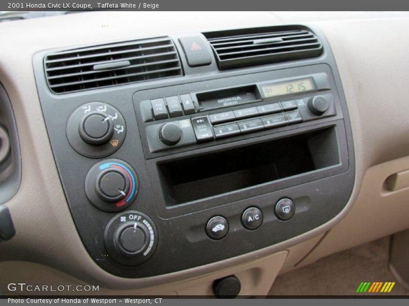 Taffeta White / Beige 2001 Honda Civic LX Coupe