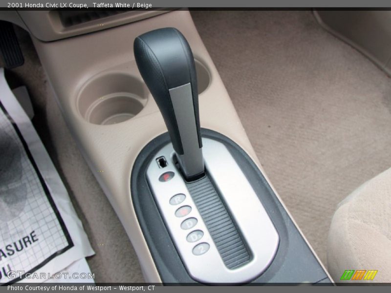 Taffeta White / Beige 2001 Honda Civic LX Coupe