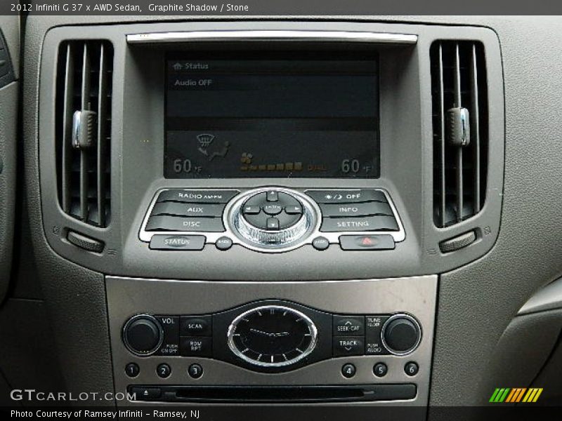 Controls of 2012 G 37 x AWD Sedan