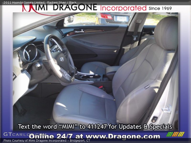 Radiant Silver / Black 2011 Hyundai Sonata Limited