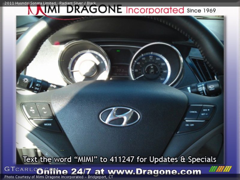 Radiant Silver / Black 2011 Hyundai Sonata Limited