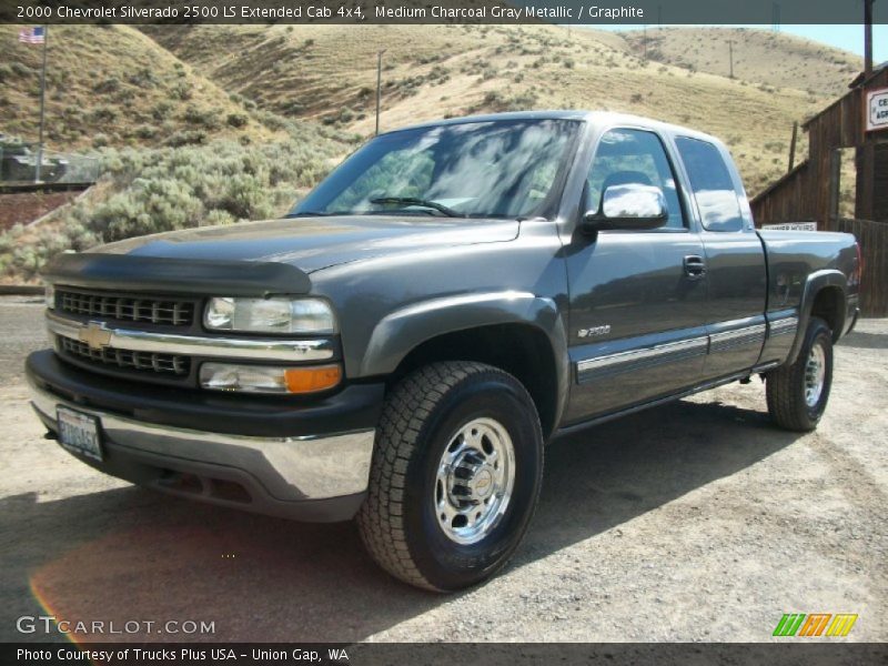 Medium Charcoal Gray Metallic / Graphite 2000 Chevrolet Silverado 2500 LS Extended Cab 4x4