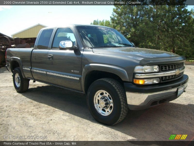 Medium Charcoal Gray Metallic / Graphite 2000 Chevrolet Silverado 2500 LS Extended Cab 4x4