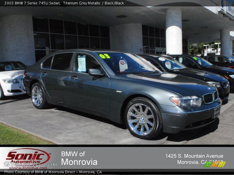Titanium Grey Metallic / Black/Black 2003 BMW 7 Series 745Li Sedan