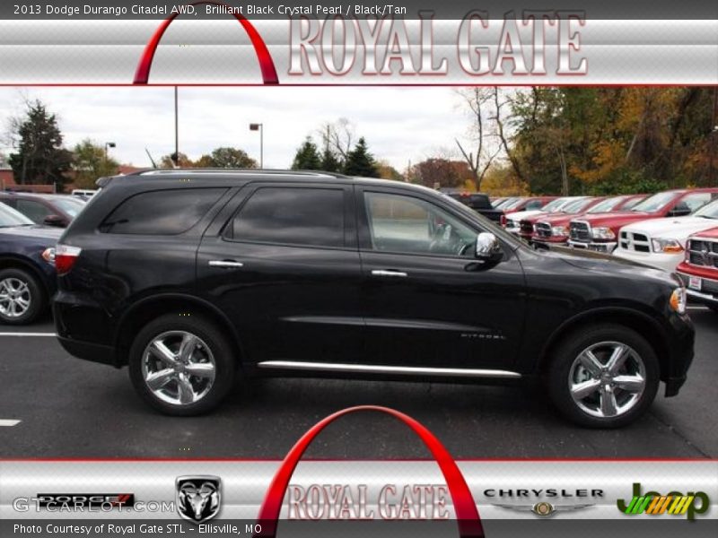 Brilliant Black Crystal Pearl / Black/Tan 2013 Dodge Durango Citadel AWD