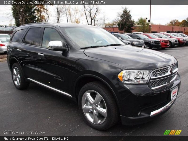 Brilliant Black Crystal Pearl / Black/Tan 2013 Dodge Durango Citadel AWD