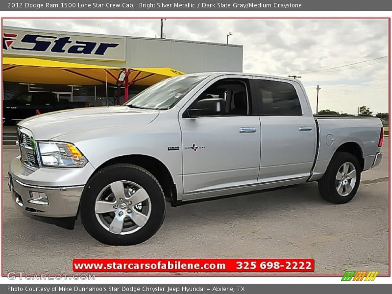 Bright Silver Metallic / Dark Slate Gray/Medium Graystone 2012 Dodge Ram 1500 Lone Star Crew Cab
