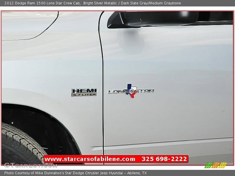 Bright Silver Metallic / Dark Slate Gray/Medium Graystone 2012 Dodge Ram 1500 Lone Star Crew Cab