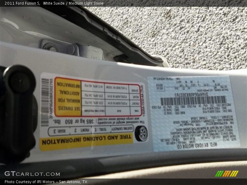 White Suede / Medium Light Stone 2011 Ford Fusion S