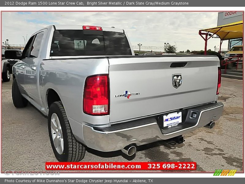 Bright Silver Metallic / Dark Slate Gray/Medium Graystone 2012 Dodge Ram 1500 Lone Star Crew Cab