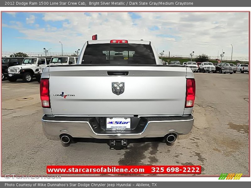 Bright Silver Metallic / Dark Slate Gray/Medium Graystone 2012 Dodge Ram 1500 Lone Star Crew Cab