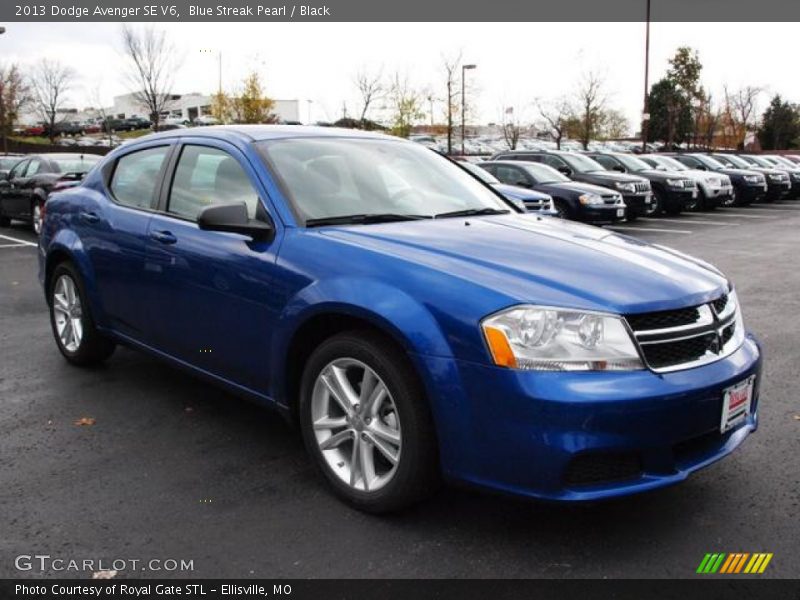 Blue Streak Pearl / Black 2013 Dodge Avenger SE V6