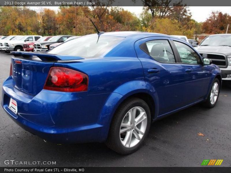 Blue Streak Pearl / Black 2013 Dodge Avenger SE V6
