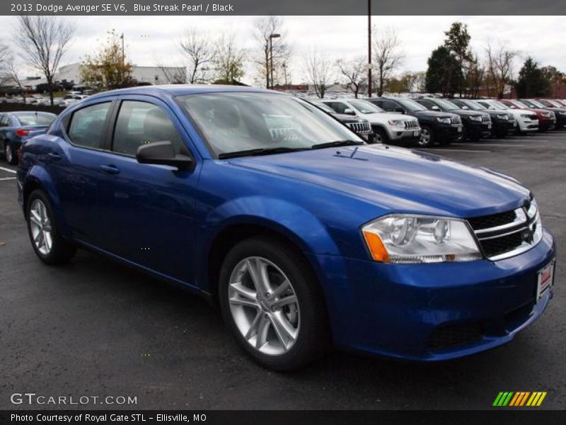 Blue Streak Pearl / Black 2013 Dodge Avenger SE V6