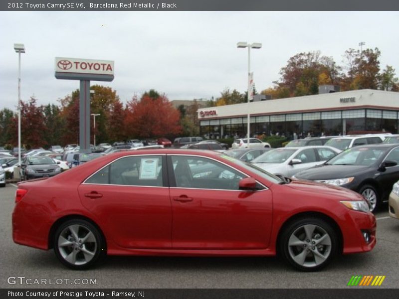 Barcelona Red Metallic / Black 2012 Toyota Camry SE V6