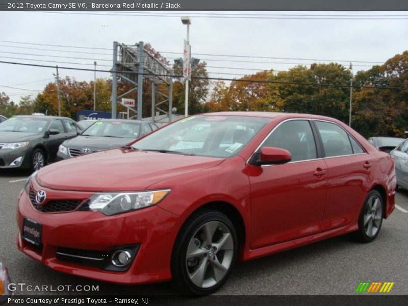 Barcelona Red Metallic / Black 2012 Toyota Camry SE V6