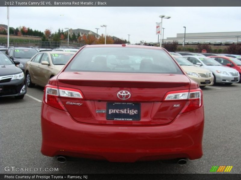 Barcelona Red Metallic / Black 2012 Toyota Camry SE V6