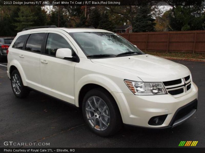 Pearl White Tri Coat / R/T Black/Red Stitching 2013 Dodge Journey R/T AWD