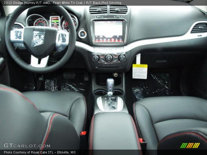Pearl White Tri Coat / R/T Black/Red Stitching 2013 Dodge Journey R/T AWD
