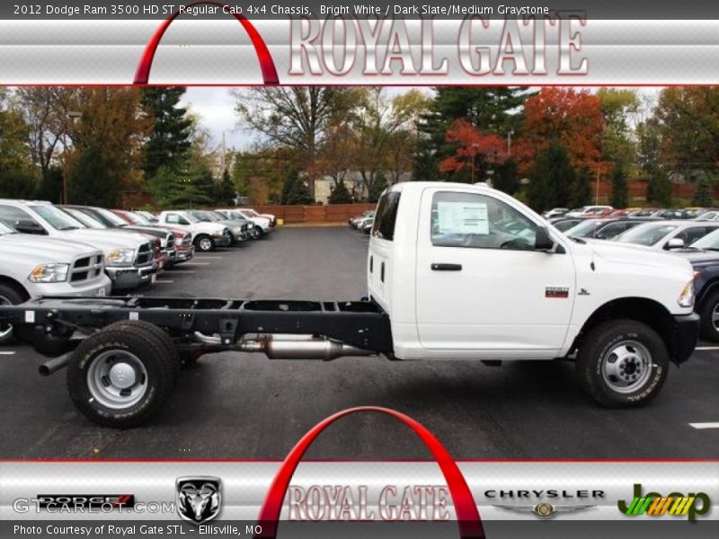 Bright White / Dark Slate/Medium Graystone 2012 Dodge Ram 3500 HD ST Regular Cab 4x4 Chassis