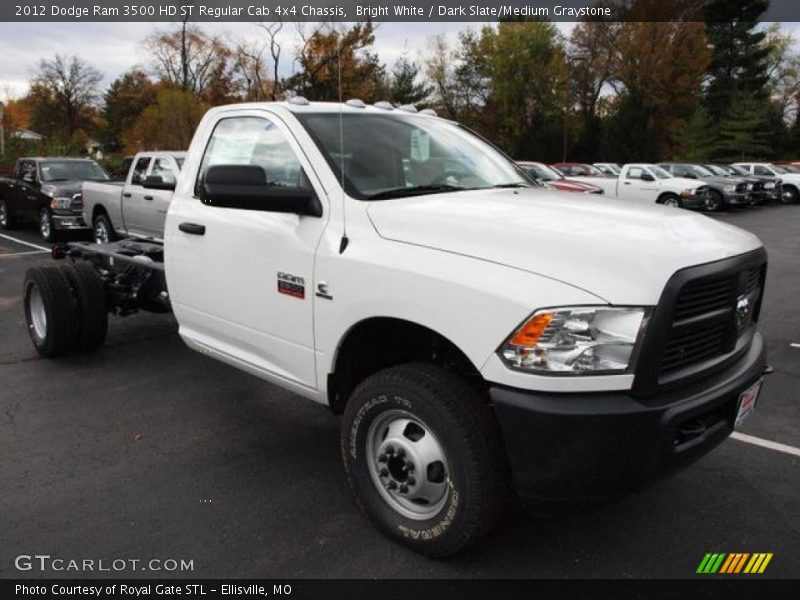 Front 3/4 View of 2012 Ram 3500 HD ST Regular Cab 4x4 Chassis