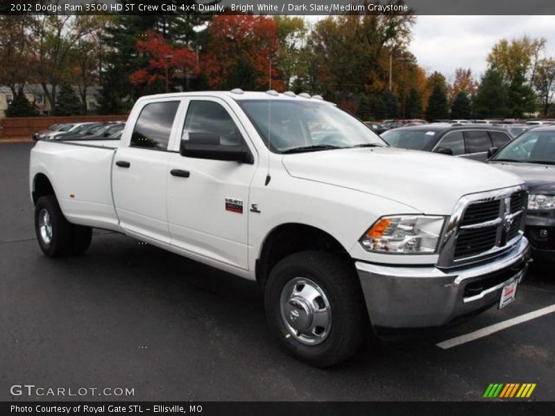 Bright White / Dark Slate/Medium Graystone 2012 Dodge Ram 3500 HD ST Crew Cab 4x4 Dually