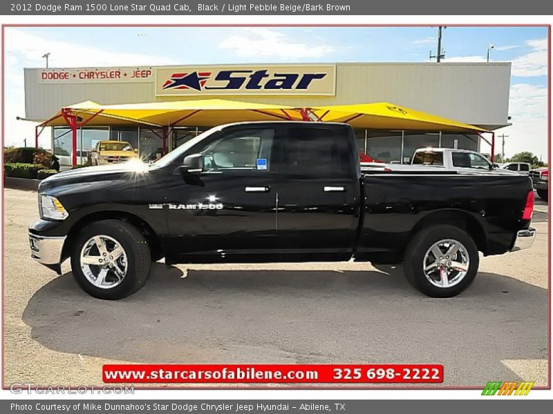 Black / Light Pebble Beige/Bark Brown 2012 Dodge Ram 1500 Lone Star Quad Cab