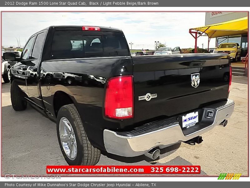 Black / Light Pebble Beige/Bark Brown 2012 Dodge Ram 1500 Lone Star Quad Cab