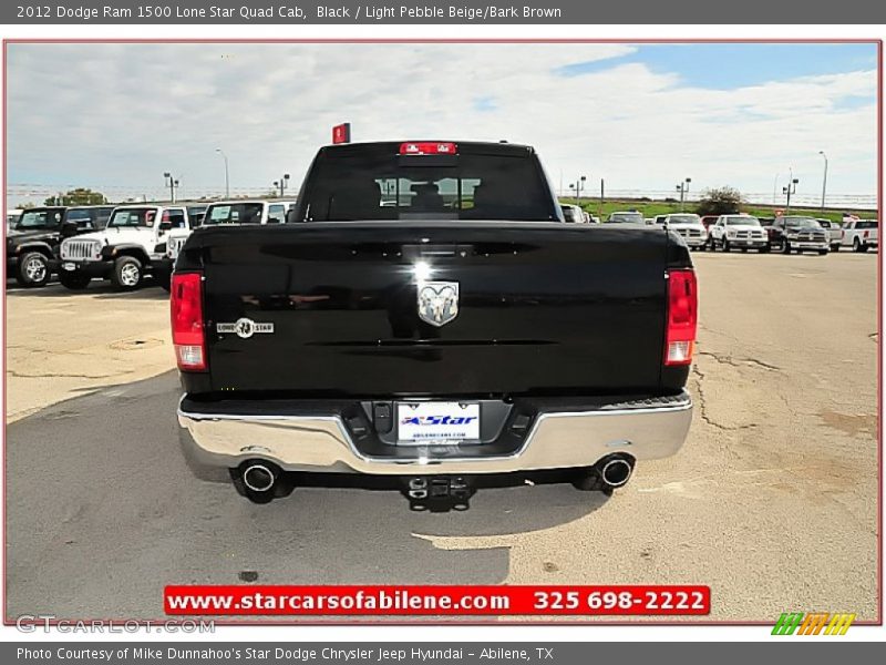 Black / Light Pebble Beige/Bark Brown 2012 Dodge Ram 1500 Lone Star Quad Cab