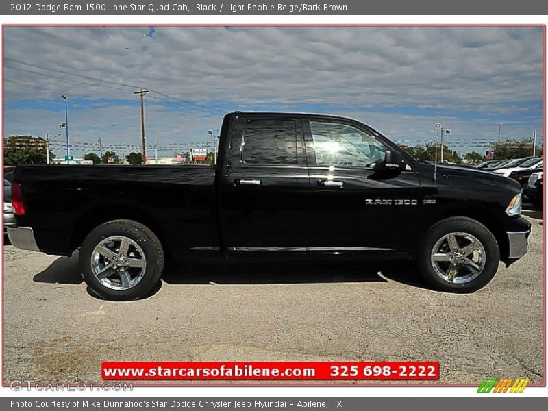 Black / Light Pebble Beige/Bark Brown 2012 Dodge Ram 1500 Lone Star Quad Cab