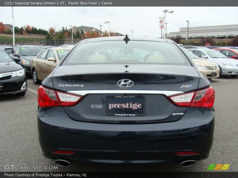 Pacific Blue Pearl / Camel 2012 Hyundai Sonata Limited 2.0T